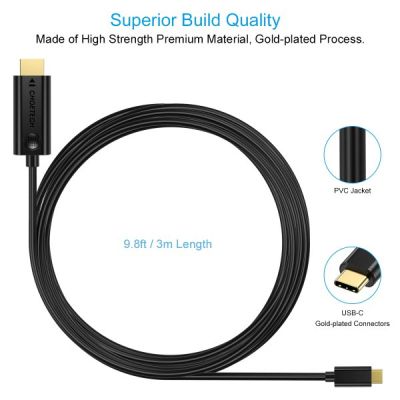 Кабель мультимедійний USB-C to HDMI 3.0m 4K 30Hz Choetech (XCH-0030BK) (XCH-0030BK) | Зображення 2