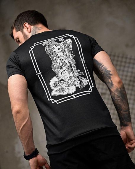 Тактична відводна футболка Girl 7.62 black ПП7816 | Зображення 3