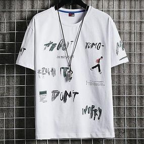 Футболка мужская с принтом повседневная M Белая