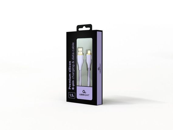 Кабель Cablexpert CC-USB2S-AM8PM-1.5M-P, USB 2.0 А-папа/Lightning, 1.5 м. | Зображення 1