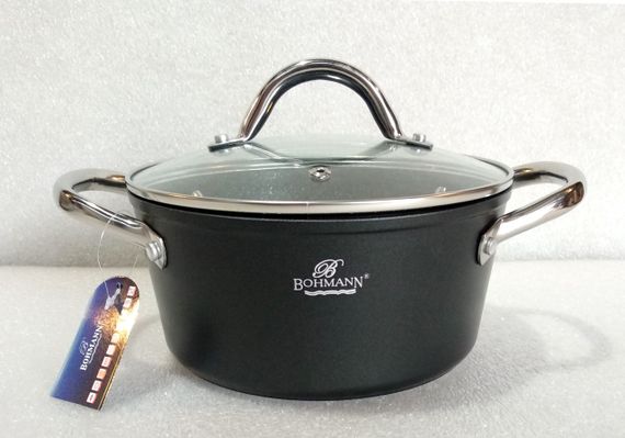 Каструля Bohmann BH-7421-20, 2.5 л, 20 см, алюмінієва з кришкою та антипригарним покриттям | Зображення 3