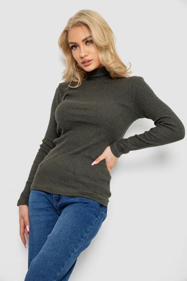 Гольф жіночий в рубчик, колір хакі, 238R505 | Зображення 2
