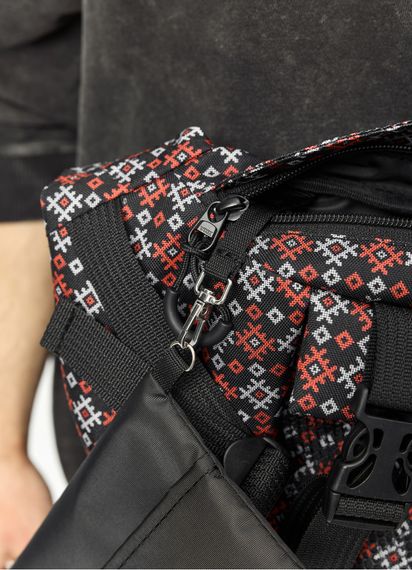 Большая мужская сумка бананка Sambag DynamicDart чорна тканевая 38 × 21 × 7 см (80411148m) | Зображення 3