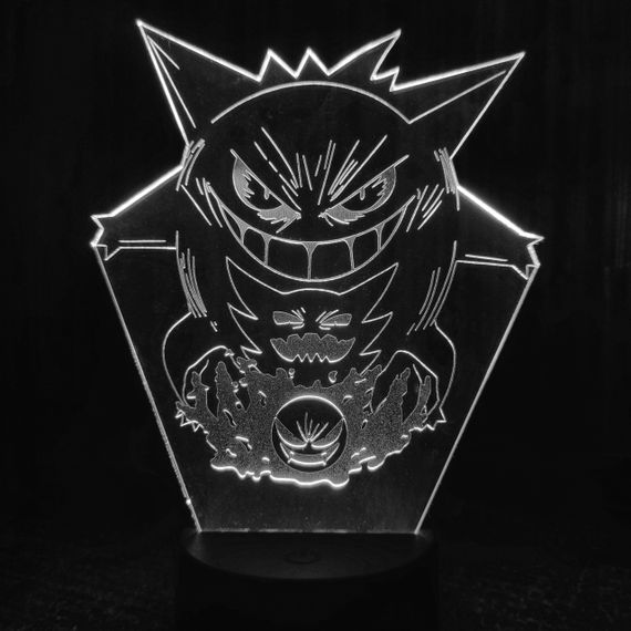 Акриловый светильник-ночник Покемон Генгар белый tty-n001245
