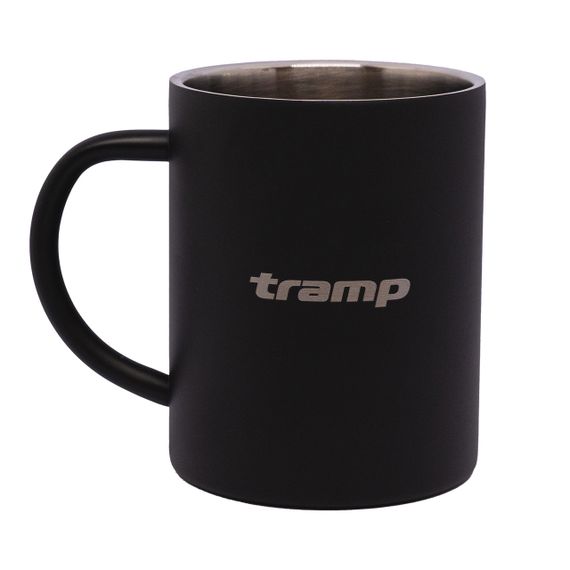 Термокружка Tramp 400 мл чорна, Термочашка туристична для чаю і кави, Термопосуд у похід з нержавіючої сталі