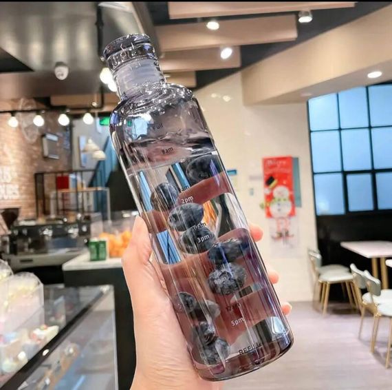 Легка пляшка для води із харчового пластику 500 мл. Чорна | Зображення 3