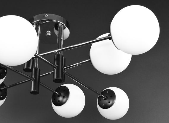 Люстра стельова на 8 лампочок 27207 Чорний 26х83х83 см. | Зображення 3