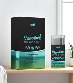Рідкий вібратор Intt Vibration Gin Tonic (15 мл) — збуджуючий гель з ароматом джину та тоніка, діє до 30 хвилин