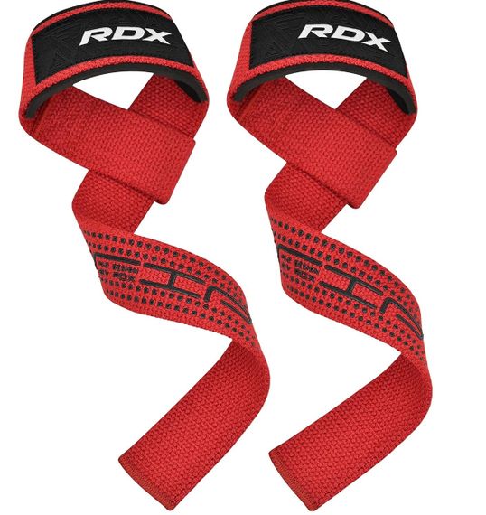 Лямки для тяги RDX S4 Gym Cotton Gel Straps Red Plus | Зображення 1