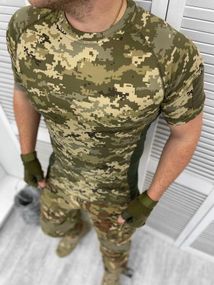 Футболка пиксель мужская ВСУ с липучкой для шеврона качественная , охлаждающяя  размер