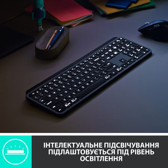 Клавіатура Logitech MX Keys Advanced for Business Wireless Illuminated UA Graphite (920-010251) | Зображення 8