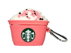 Силиконовый 3D чехол для наушников Apple AirPods Pro 1/2 Starbucks Coffee Розовый