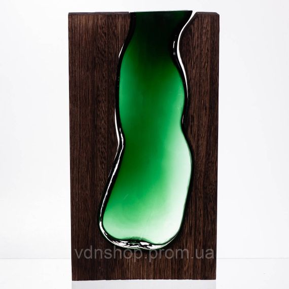 Скляна прозора ваза прямокутна, декоративна ваза для дому стильна для квітів HP-32-2 | Зображення 1