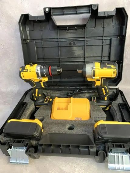 Набір 2 в 1 гайковерт і шуруповерт безщітковий 2 АКБ в кейсі 48Вт | Зображення 1