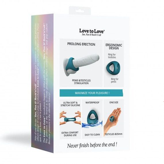 Ерекційне кільце подвійне Love To Love FLUX RING - TEAL ME | Зображення 6