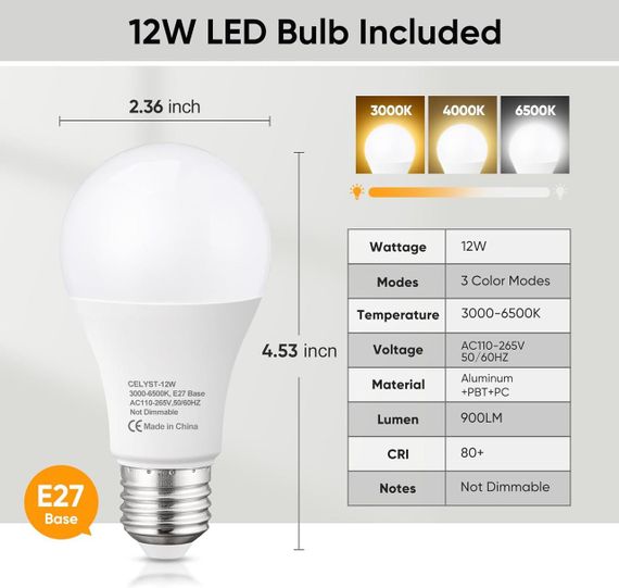 Настільна лампа CELYST E27 LED 12W, ретро лампа з гнучким гусаком, офісна, для читання, навчання | Зображення 2