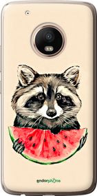 Чохол на Motorola Moto G5 PLUS Єнотик з кавуном "4605u-1038-2448"