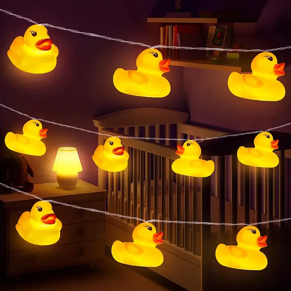 Гирлянда светодиодная для детской комнаты DUCK 1.5 м Гирлянда из 10 пластиковых мини-уточек | Зображення 2