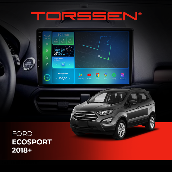 Штатна магнітола Torssen Ford Ecosport 2018+ FL9 4+64Gb 4G Carplay DSP