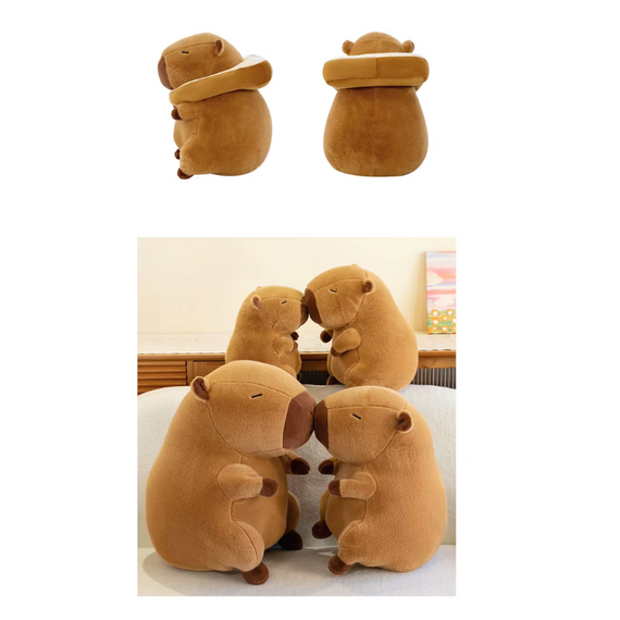 Плюшева іграшка Капібара-Тост 30 см, антистрес подарунок capybara, Капібара з хлібом, хліб знімається | Зображення 4