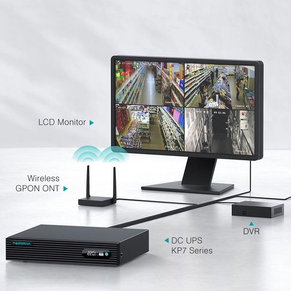 ДБЖ Marsriva DC UPS для роутерів KP7 10xDC+PoE OUT, 9V/12V 100W 24000mAh (76.8Wh) LiFePo4 | Зображення 1