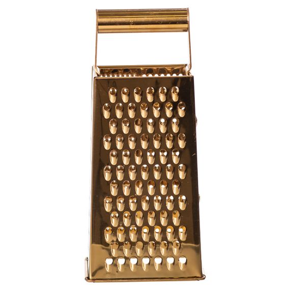 Терка ручна чотиристороння 11×8×24 (см) кухонна з нержавіючої сталі Золотиста HP-8-12 | Зображення 1