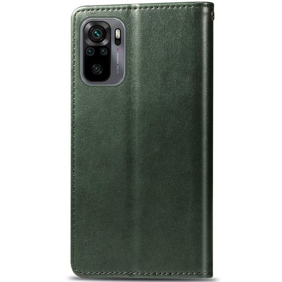 Шкіряний чохол-книжка GETMAN Gallant (PU) для Xiaomi Redmi Note 10 / Note 10s Зелений | Зображення 1