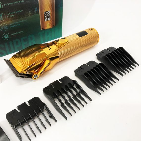 Акумуляторна машинка для стрижки волосся VGR V-280 з дисплеєм та насадками якісна. Колір: золотий | Зображення 9