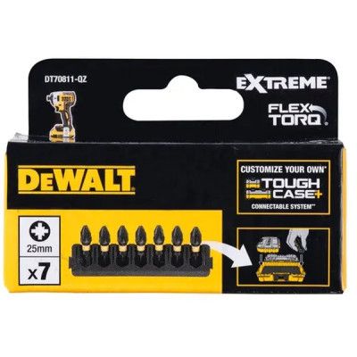 Набор бит DeWALT в касете для Tough Case, FlexTorq, L = 25 мм, Pz2, 7 шт (DT70811) | Зображення 1