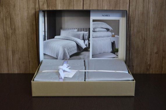 Постельное белье First Choice Jacquard Satin 200х220 Norel Grey | Зображення 4