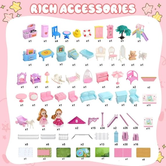 Ігровий набір / Ляльковий будиночок з меблями та ляльками Princess Home | Зображення 3