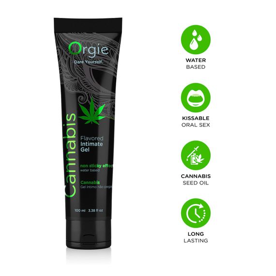 Лубрикант на водной основе Orgie Lube Tube Cannabis, 100 мл, съедобный, с маслом семян конопли | Зображення 2