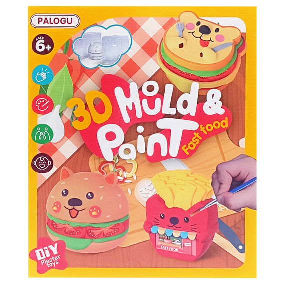 Набор для творчества Гипсовая раскраска "Fast Food" S138-33(Fast food) гипс, формы, краски
