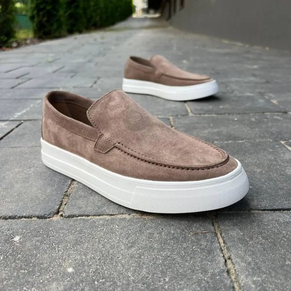 Мужские бежевые замшевые лоферы 42 размер | Зображення 3