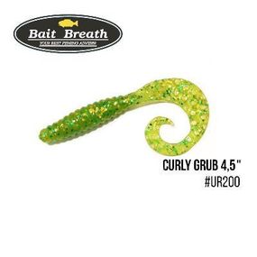 Силіконова приманка, Їстівний силікон Bait Breath Curly Grub 4,5" (8шт) (Ur200 Chartreuse)