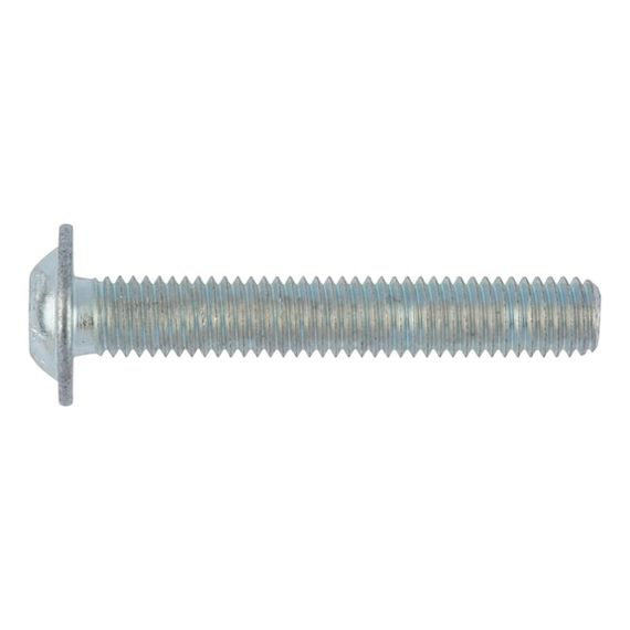 Гвинт з плоскою напівкруглою головкою, буртиком і внутрішнім шестигранником