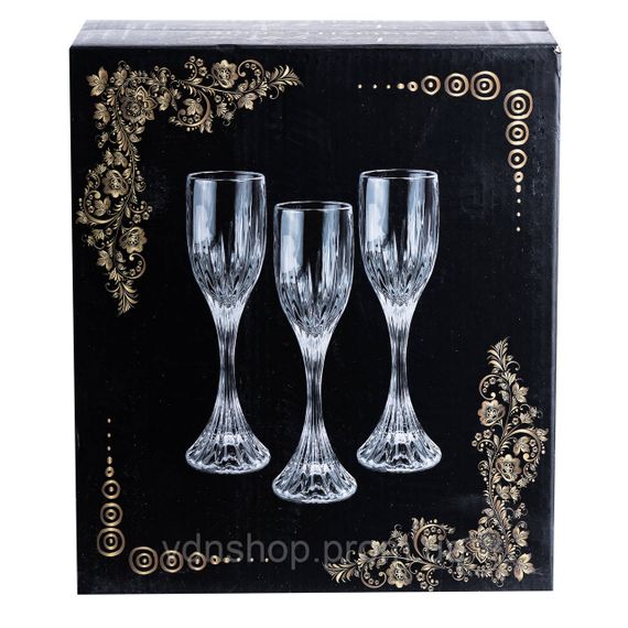 Набір келихів для шампанського 6 шт по 175 мл з товстого скла HP551 | Зображення 2