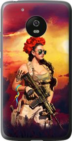 Чехол на Motorola Moto G5 Украинка с оружием "5316u-832-17620"