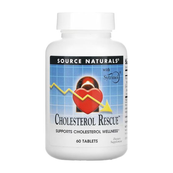Для зниження рівня холестерину Source Naturals Cholesterol Rescue 604 мг 60 таблеток