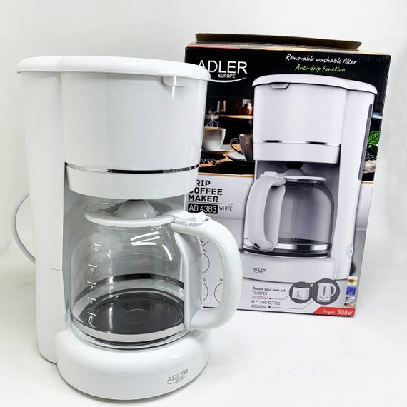 Кофеварка крапельна Adler AD 4383 white 1.5Л 900 Вт WF-53 | Зображення 7
