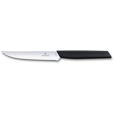 Кухонний ніж Victorinox Swiss Modern SteakPizza 12 см Serrated Black (6.9003.12W)