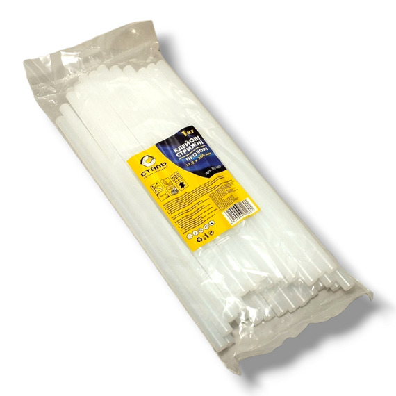 Клейові стрижні - 11,2х300мм 1кг Прозорий в Пакетi, Сталь (арт.80180)