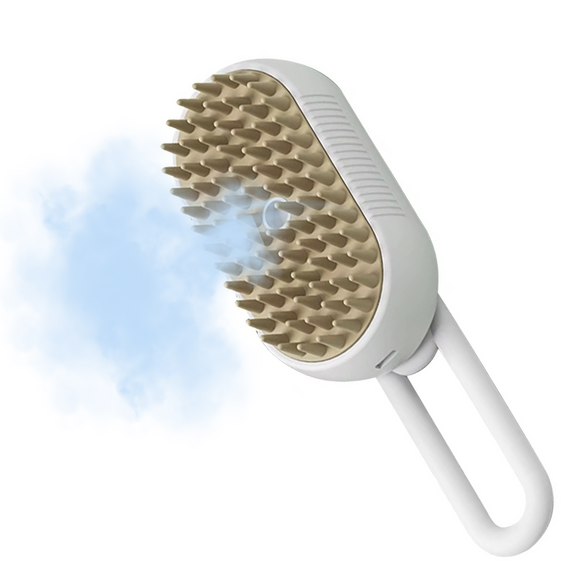 Паровая Портативная Щетка Спрей Для Сухого и Влажного Вычесывания Животных Массажер Для Кошек и Собак Белая