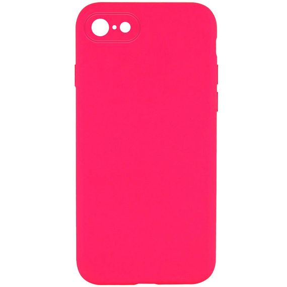 Чохол Silicone Case Square Full Camera Protective (AA) NOLOGO для Apple iPhone 6/6s (4.7") Рожевий / Barbie pink