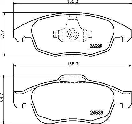 Колодки передні гальмівні Partner/Berlingo 08-, HELLA PAGID (8DB355013341) | Зображення 2