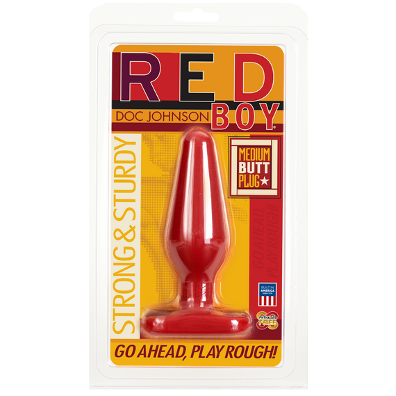 Анальная пробка Doc Johnson Red Boy – Medium 5.5 Inch, макс. диаметр 4 см, Красный, M | Зображення 1