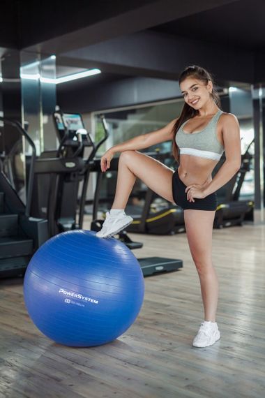 Мяч для фитнеса (фитбол) Power System PS-4011 Ø55 cm PRO Gymball Blue | Зображення 4