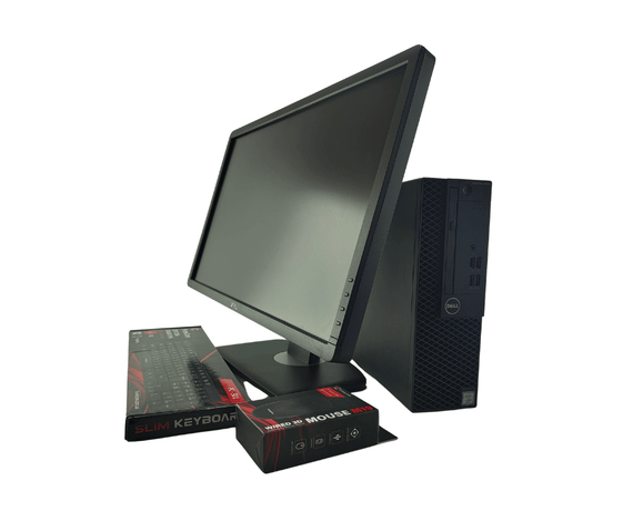 Комплект ПК: комп'ютер Dell OptiPlex 3050 SFF / Intel Core i5-6400 (4 ядра по 2.7 – 3.3 GHz) / 4 GB DDR4 / 240 GB SSD / Intel HD Graphics 530 + Монітор 24" (1920x1080) TN б/в + Подарунок Дротова клавіатура + мишка | Зображення 1