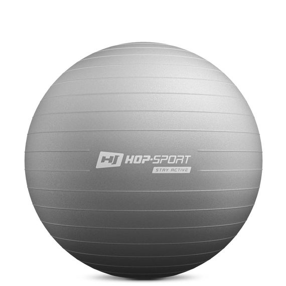 Фітбол Hop-Sport 65см сірий + насос | Зображення 1