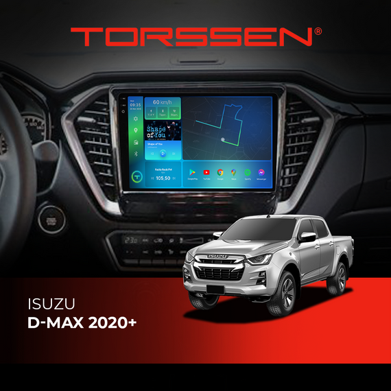 Штатна магнітола Torssen 2K Isuzu DMAX 2020+ FL9 4+64Gb 4G Carplay DSP	202305727